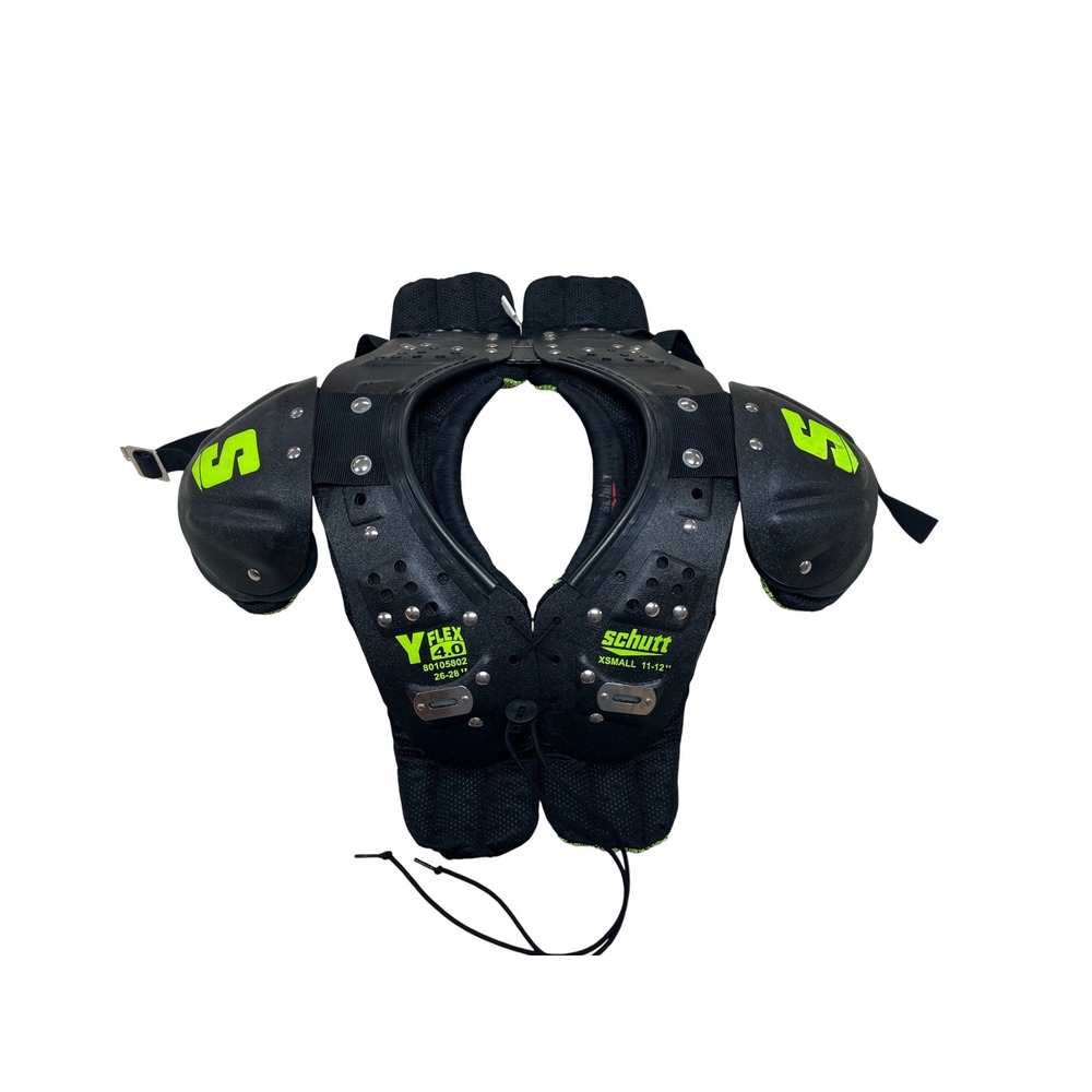 Schutt Y-Flex 4.0 Youth Football Shoulder Pads Black Neon Green XS 11-12in